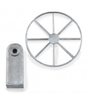RUOTA TIMONE METALLO CON SUPPORTO 30 MM